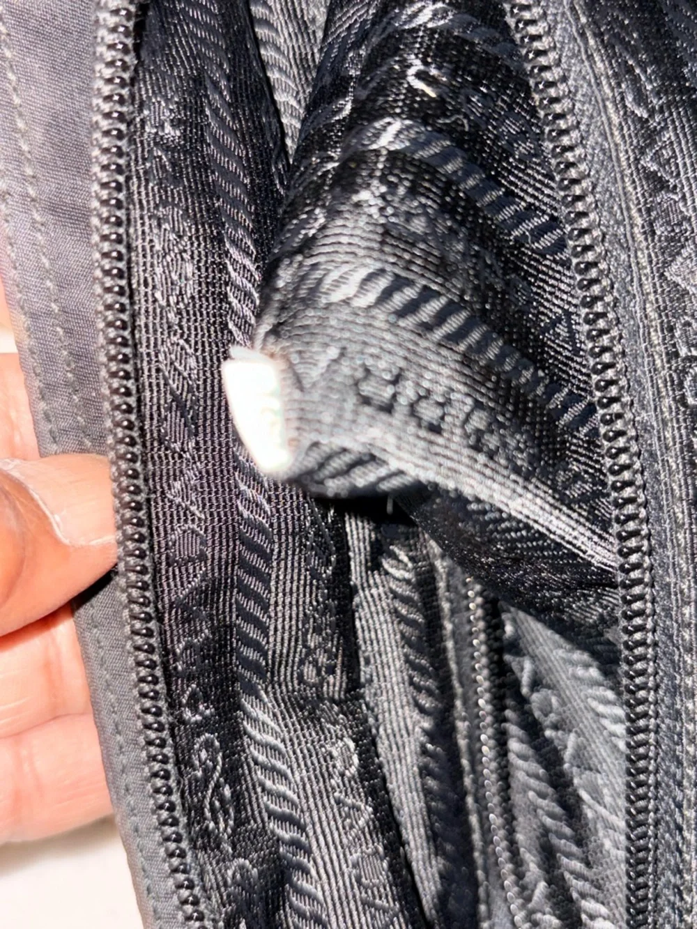 Prada Tessuto Black Nylon Tote with Patent Leather Logo Plaque and With Wallet - Picture 13 of 15